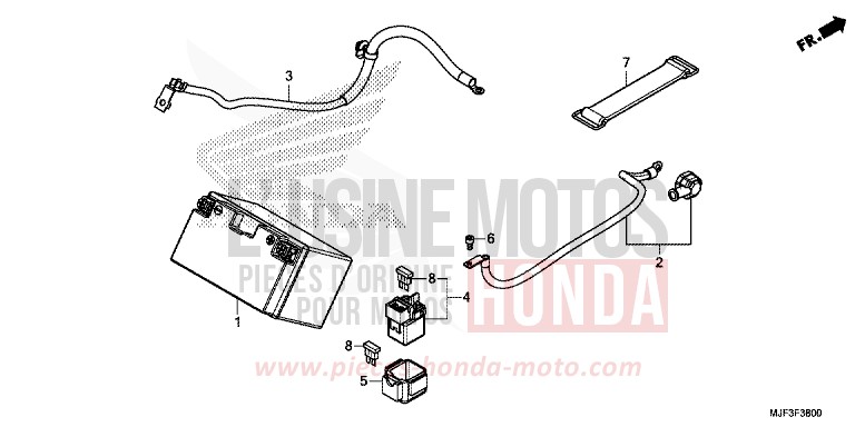 BATTERIE de CTX700 ABS PEARL FADELESS WHITE (NH341) de 2014